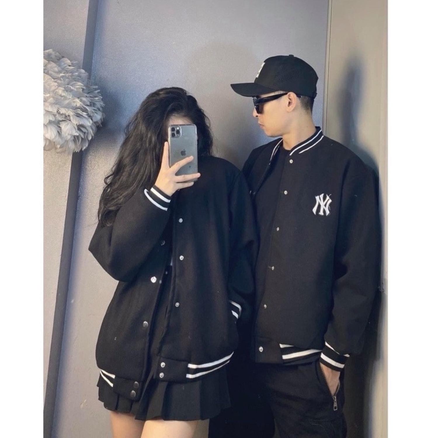 Áo khoác bomber logo N.Y HARIQUEEN