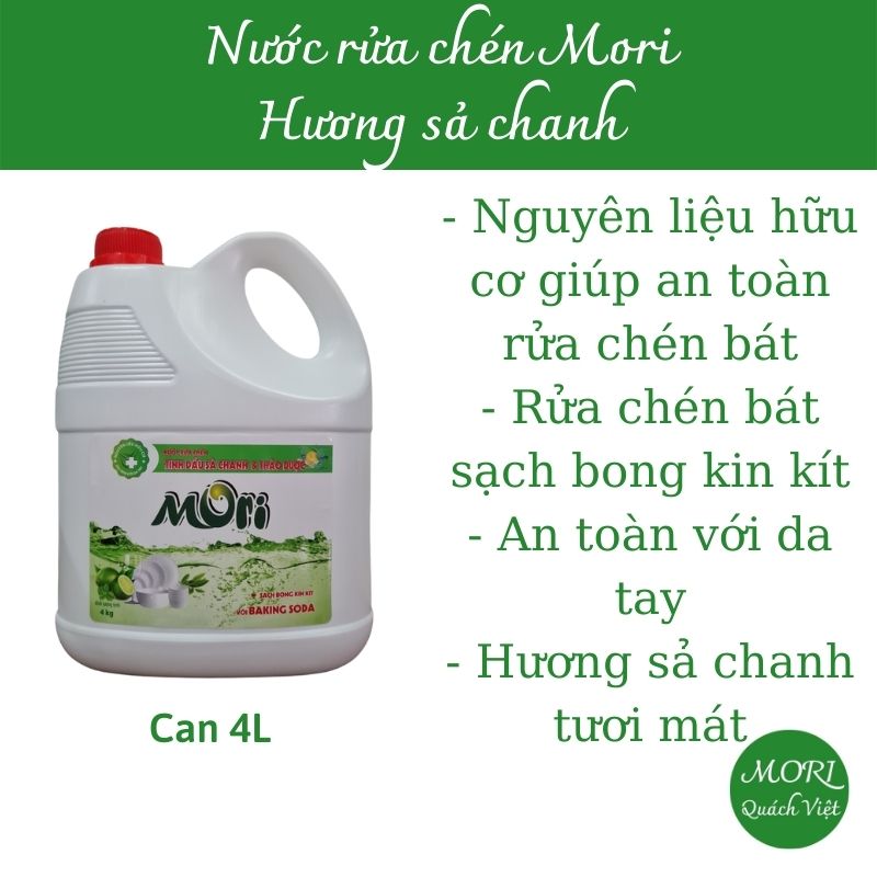 Nước rửa chén MORI hương sả chanh/ quế, 800ml