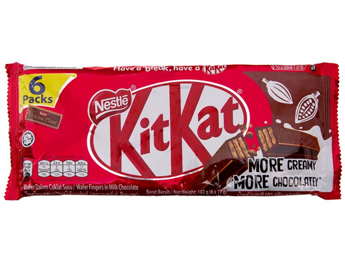 Bánh Socola KITKAT Nestle 6 packs 102G