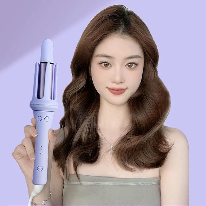 Combo Máy Uốn Tóc Tự Động Và Máy Dập Xù, Bấm Phồng Chân Tóc Vuông