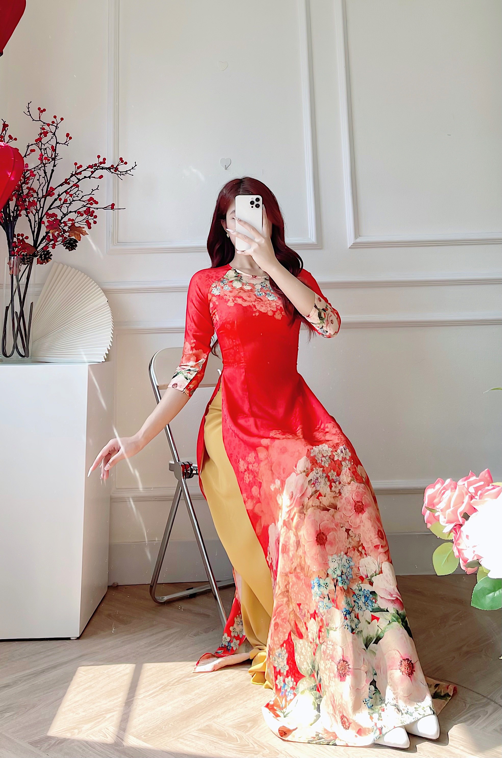 Áo dài cách tân áo dài nữ lụa cách tân cao cấp MÃ TV13