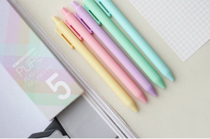 Bộ 5 bút Kaco Green Pure Pastel mực đen