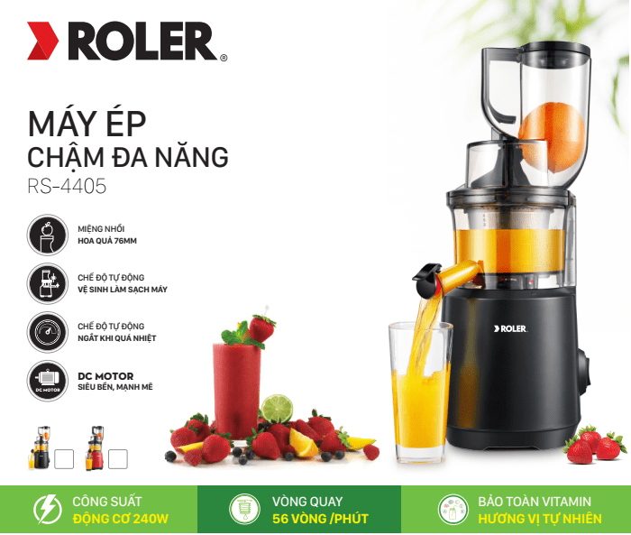 Máy ép chậm đa năng Roler RS-4405 đen