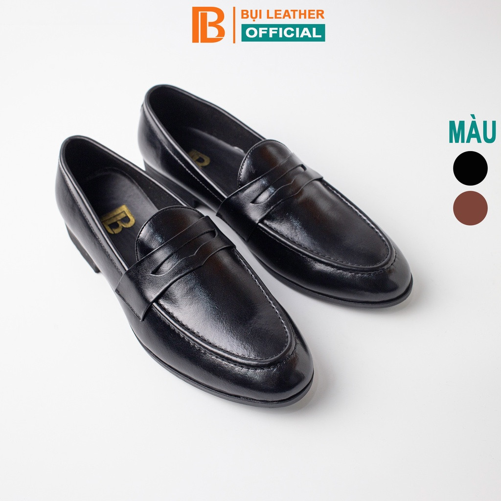 Giày lười nam da bò nappa cao cấp G120- Bụi Leather- hộp sang trọng