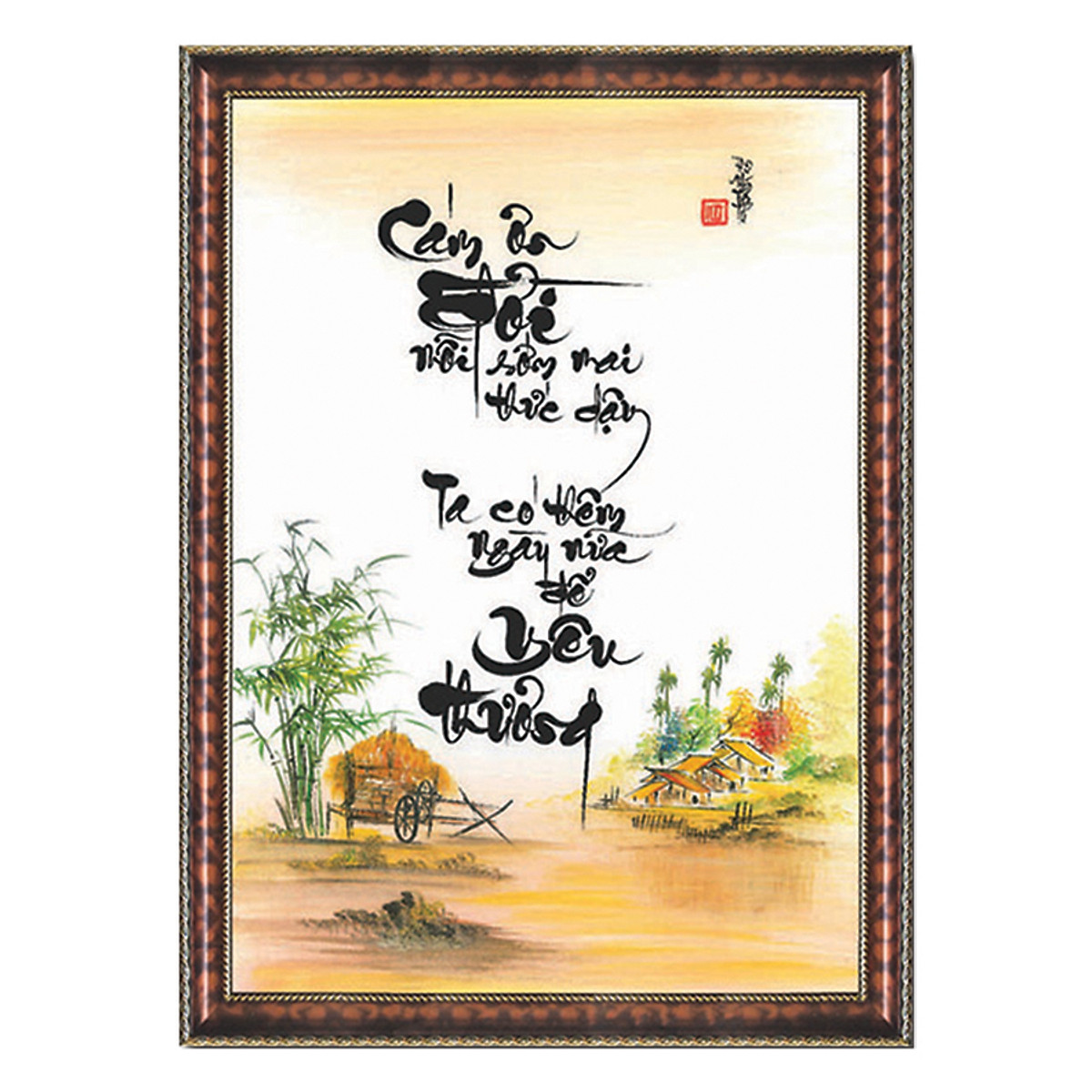 cảm ơn cuộc đời tranh thư pháp