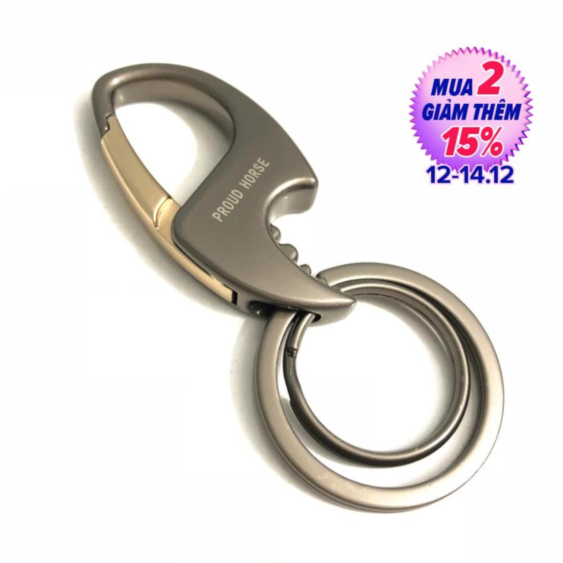 Móc khóa PROUD HORSE OM090 - Móc Khóa Gài Thắt Lưng Cao Cấp Móc Khóa Thép Móc Khóa Ô Tô Xe Máy - Đen