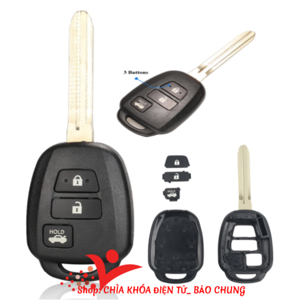 Vỏ chìa khóa Vios đời năm 2019- 2022 có nút mở cốp