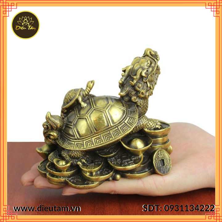 Feng Shui copper statue turtle dragon head turtle