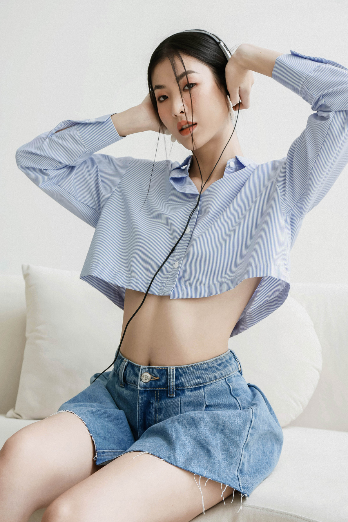 Chân váy jean xếp ly MIEU - JS39