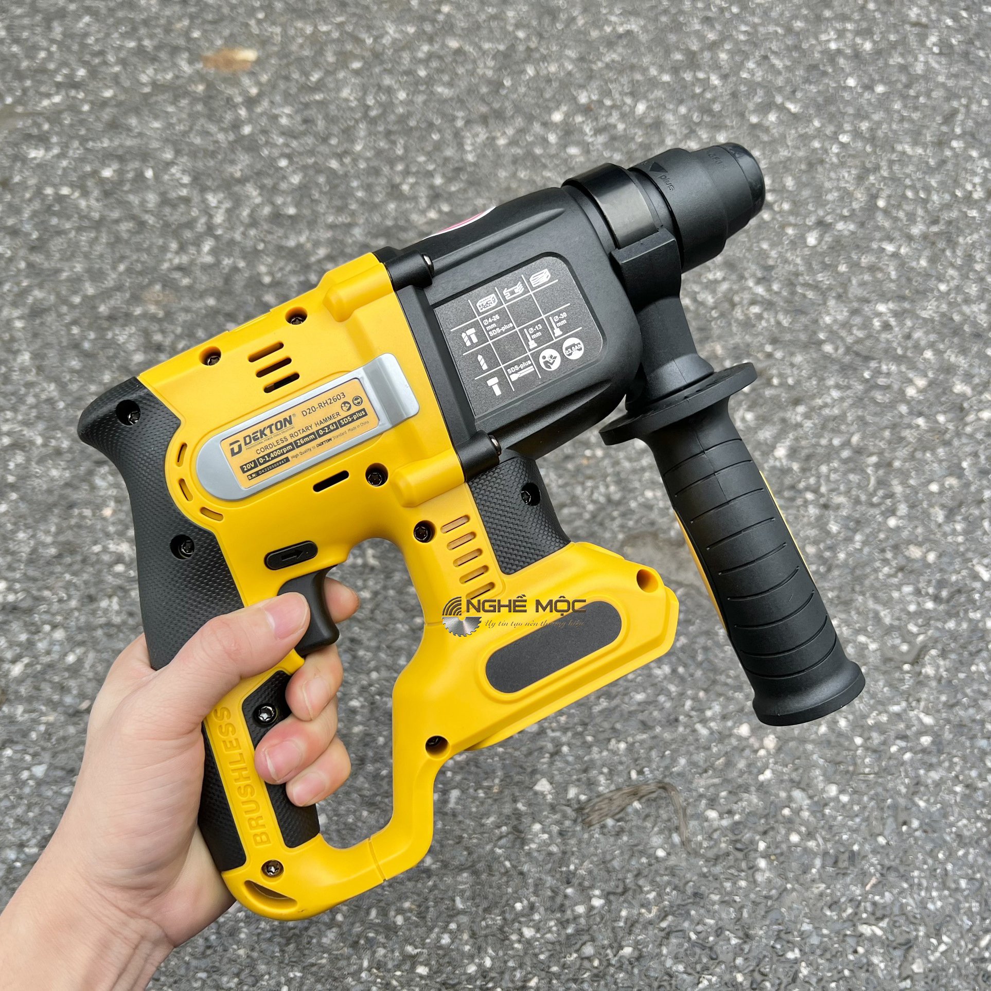 Máy Khoan Bê Tông Pin D20 -RH2603 Dekton (Dùng được chân pin Dewalt)