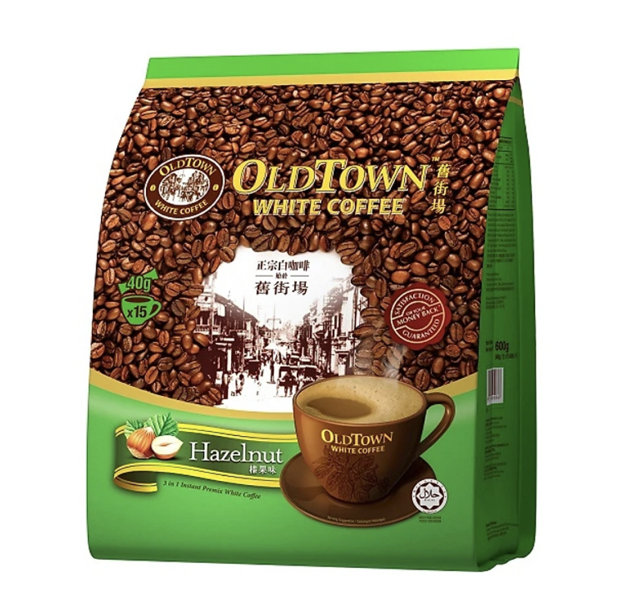 Cà Phê Trắng OldTown Hazelnut - Hạt Phỉ - 570g/ túi (38g x 15 gói)