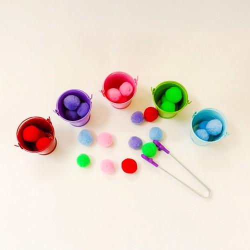 Túi 50 quả Pompom làm đồ chơi mầm non - djjd