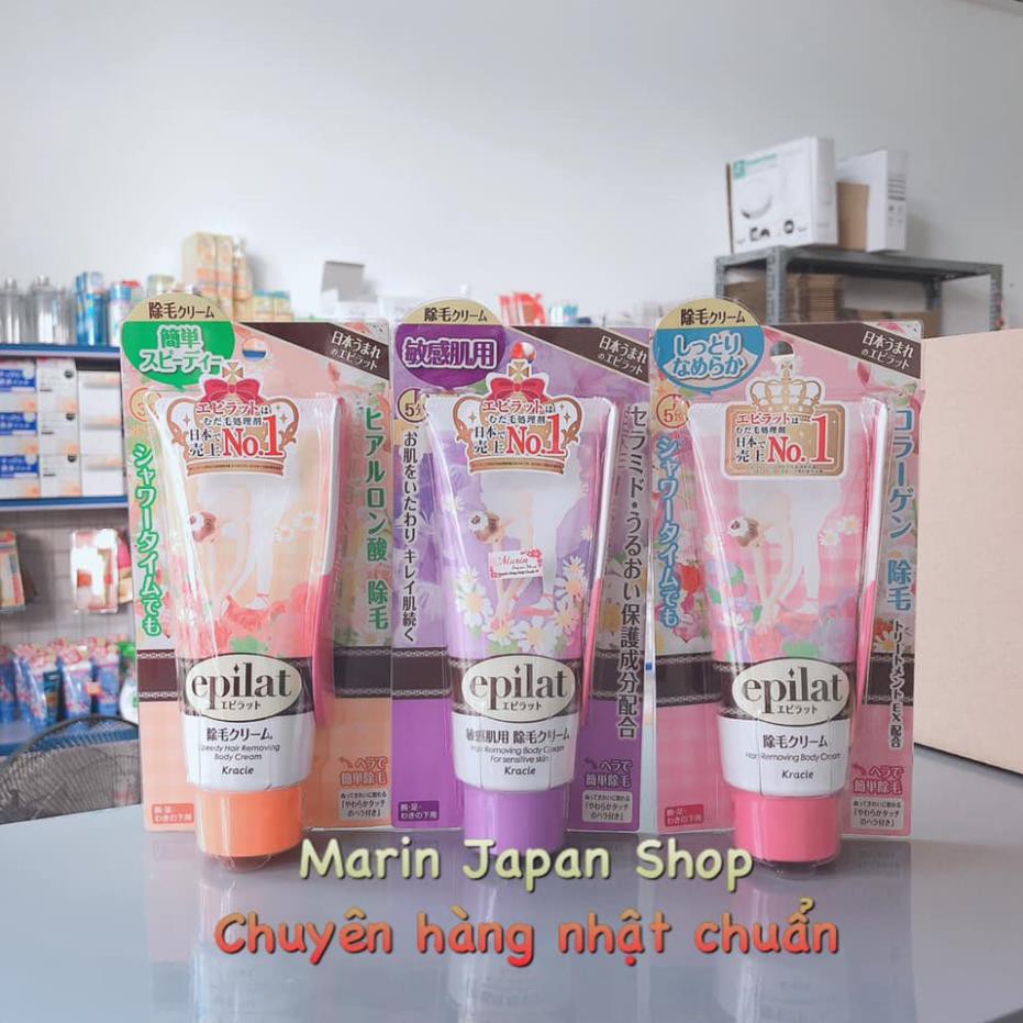 Kem tẩy lông body, lông chân, tay, nách, bikini Epilat Kracie Nhật bản đủ 3 màu