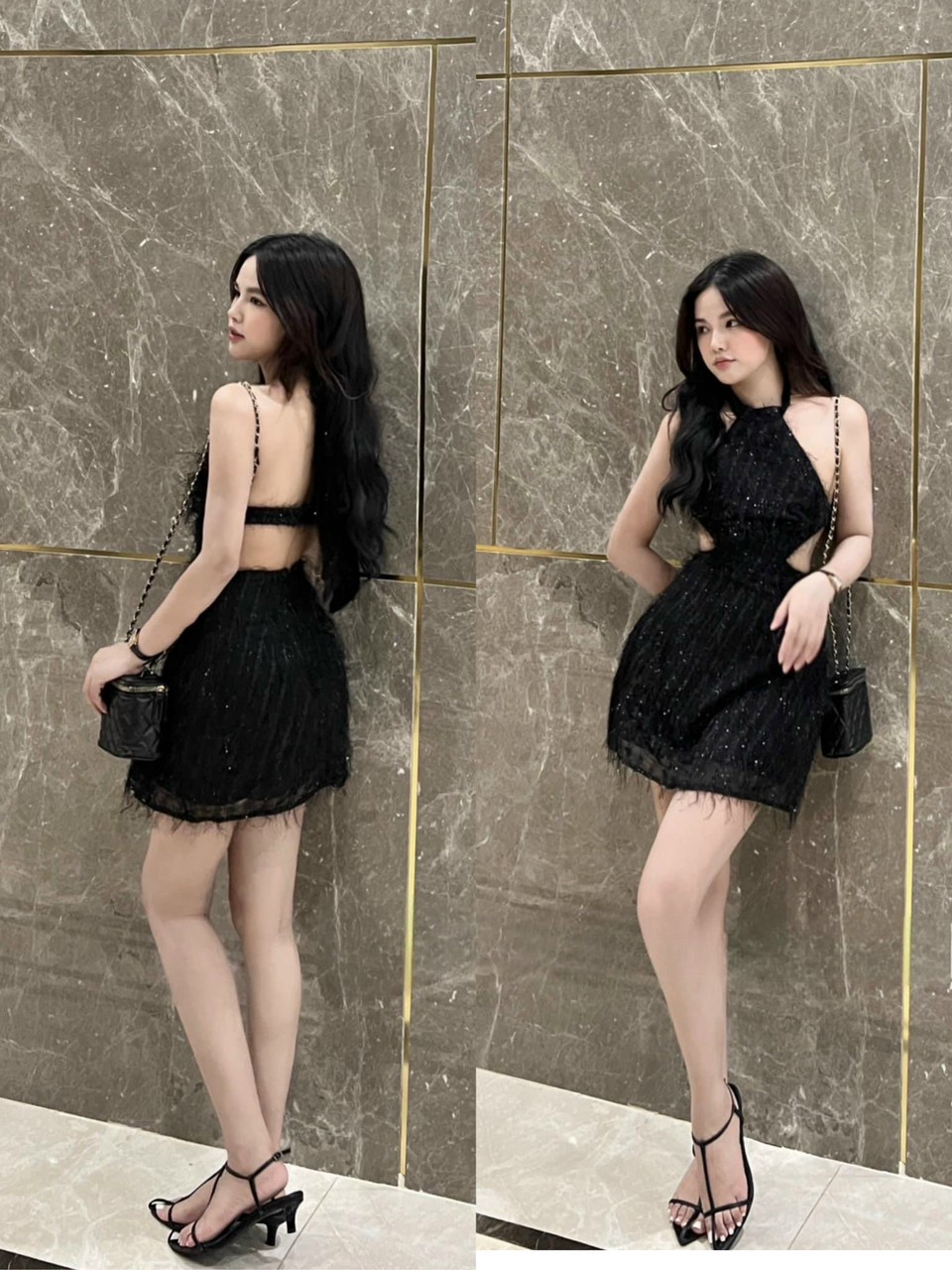 [Hot] Đầm Lông Cổ Yếm (có mút)