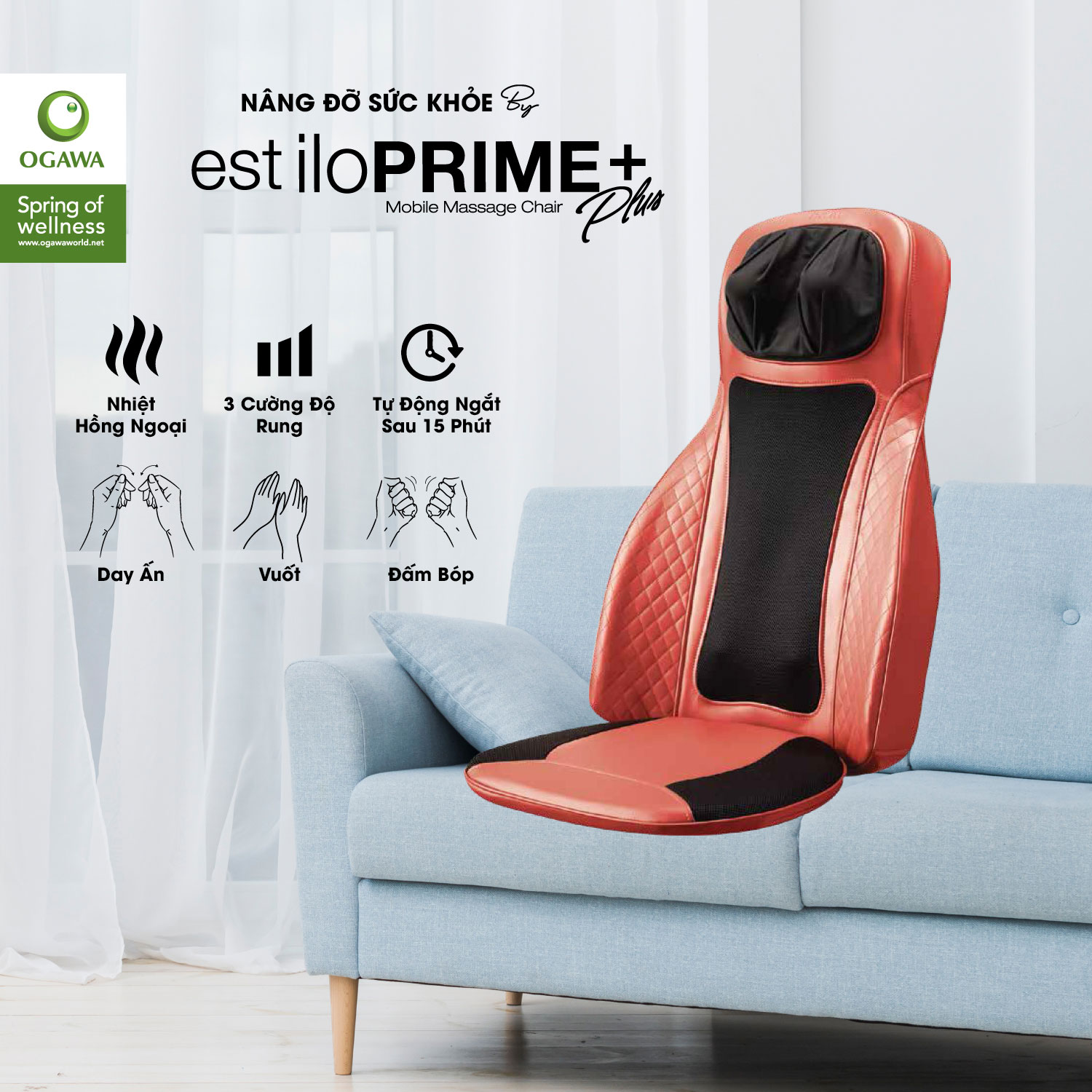 Đệm Massage Di Động OGAWA Estilo Prime Plus
