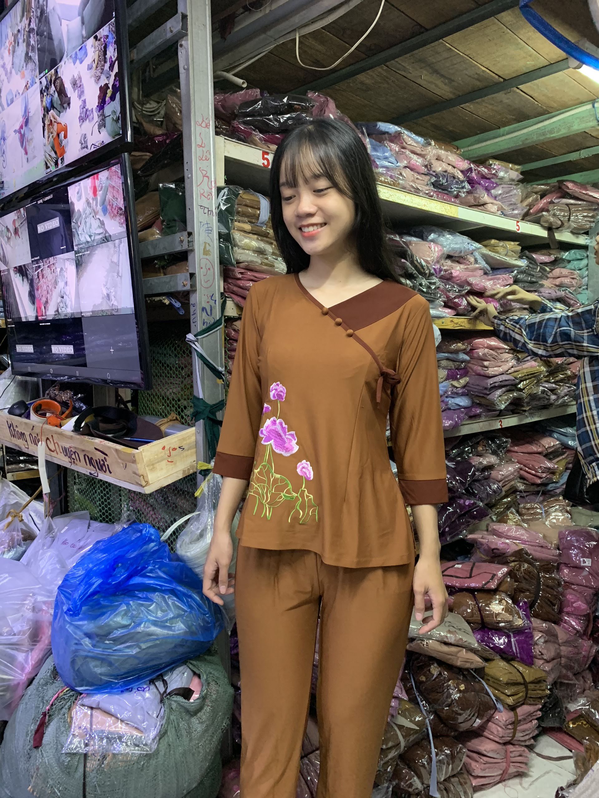 [HCM]ĐỒ LAM ĐI CHÙA NỮ - MẪU THUN TIM NƠ