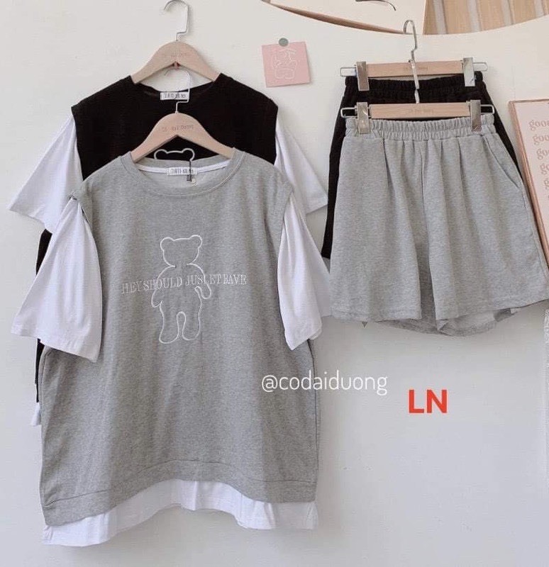 BỘ ĐỒ GẤU HEY PHỐI TAY CỰC KUTE