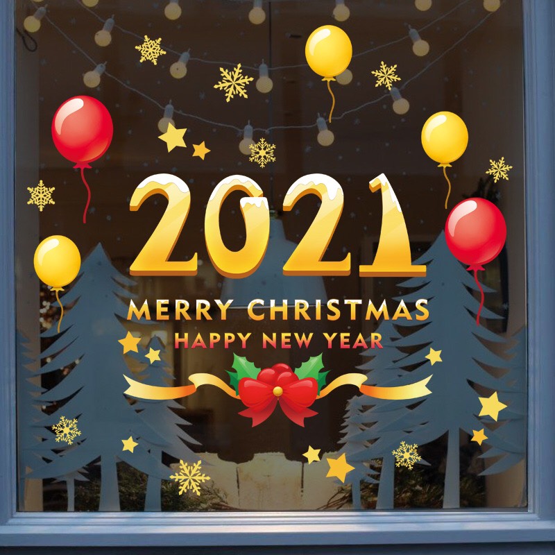 [HCM]Decal dán Noel Hít Tĩnh Điện - Nhiều mẫu noel 2021 mới