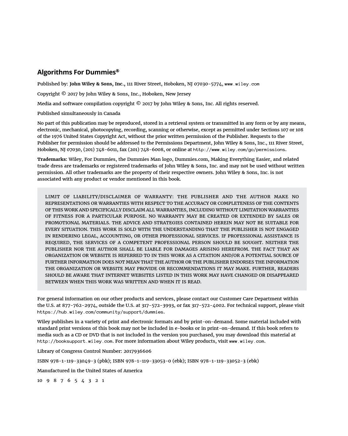 Algorithms for Dummies