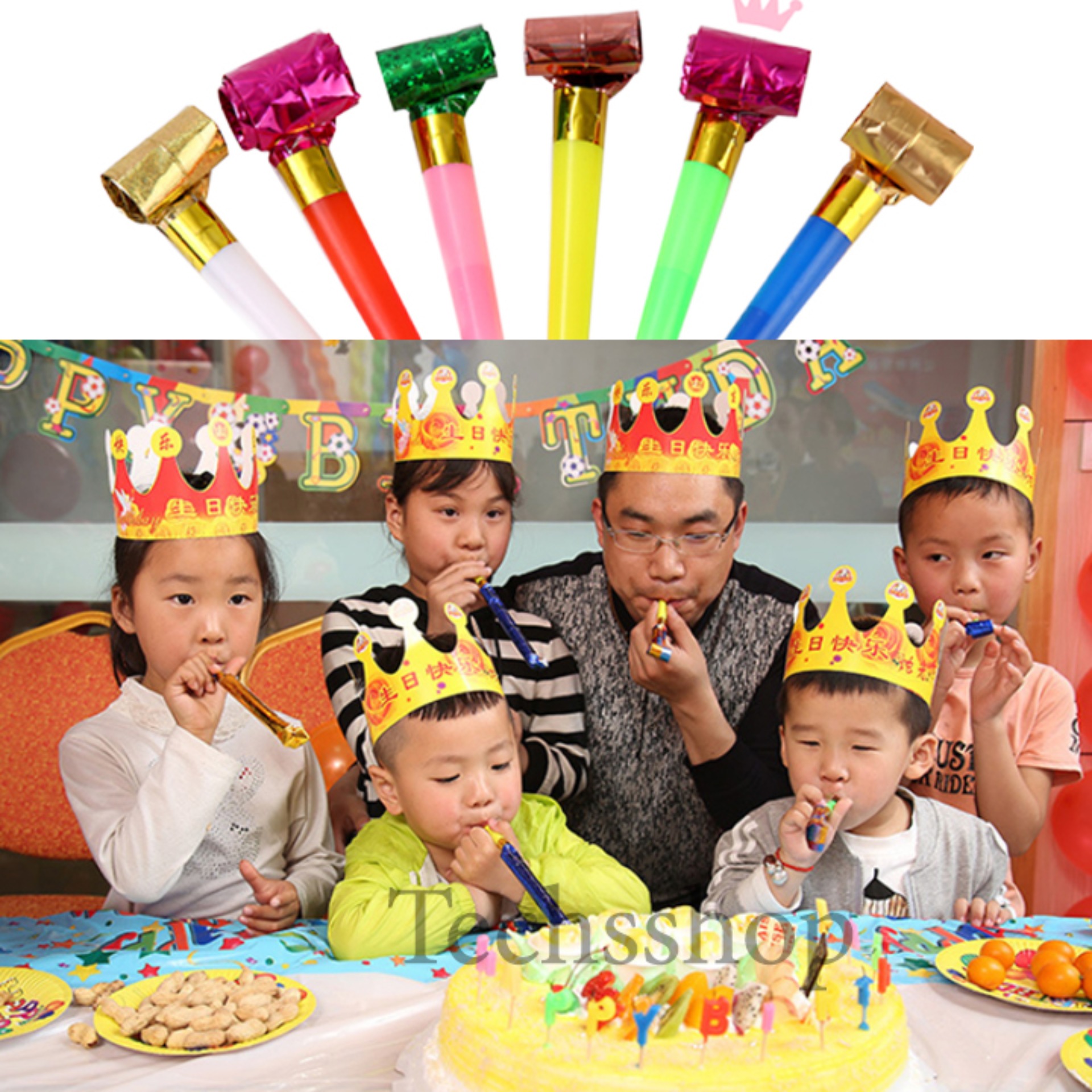 Bộ 6 kèn thổi vui nhộn trang trí sinh nhật  Diệp Linh  bongbongdepcom