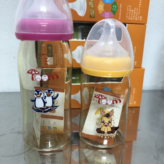 Bình Toom PPSU Nhật 80ml-240ml (tặng kèm 1 núm ti)