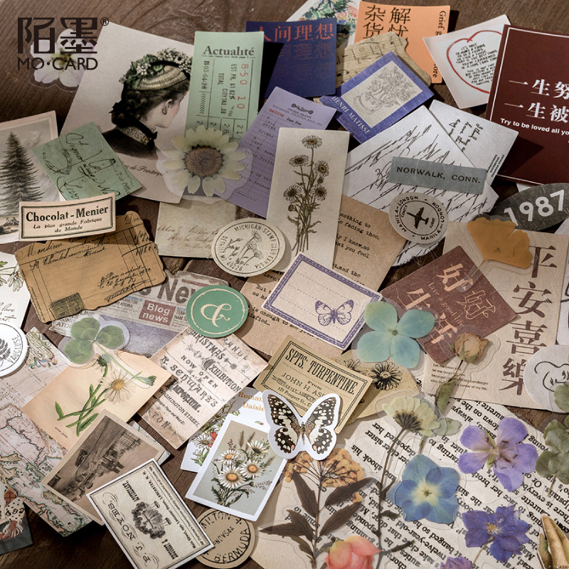Sticker retro nhà máy gió trang trí Scrapbook, sổ tay, vở (set 15 sticker) - [ 104 ]