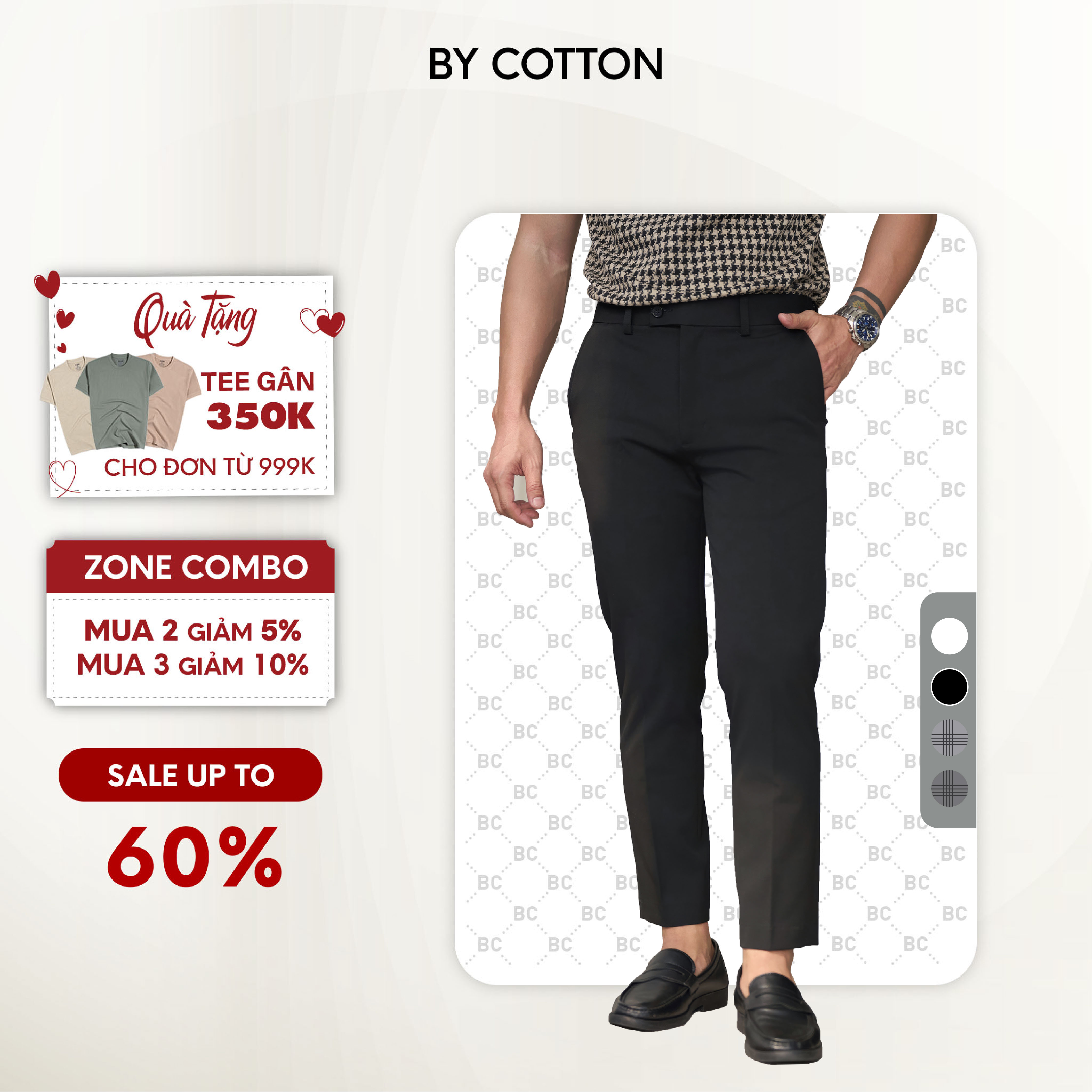 Quần Tây Dài Nam Cao Cấp Multi Color Trouser Basic BY COTTON
