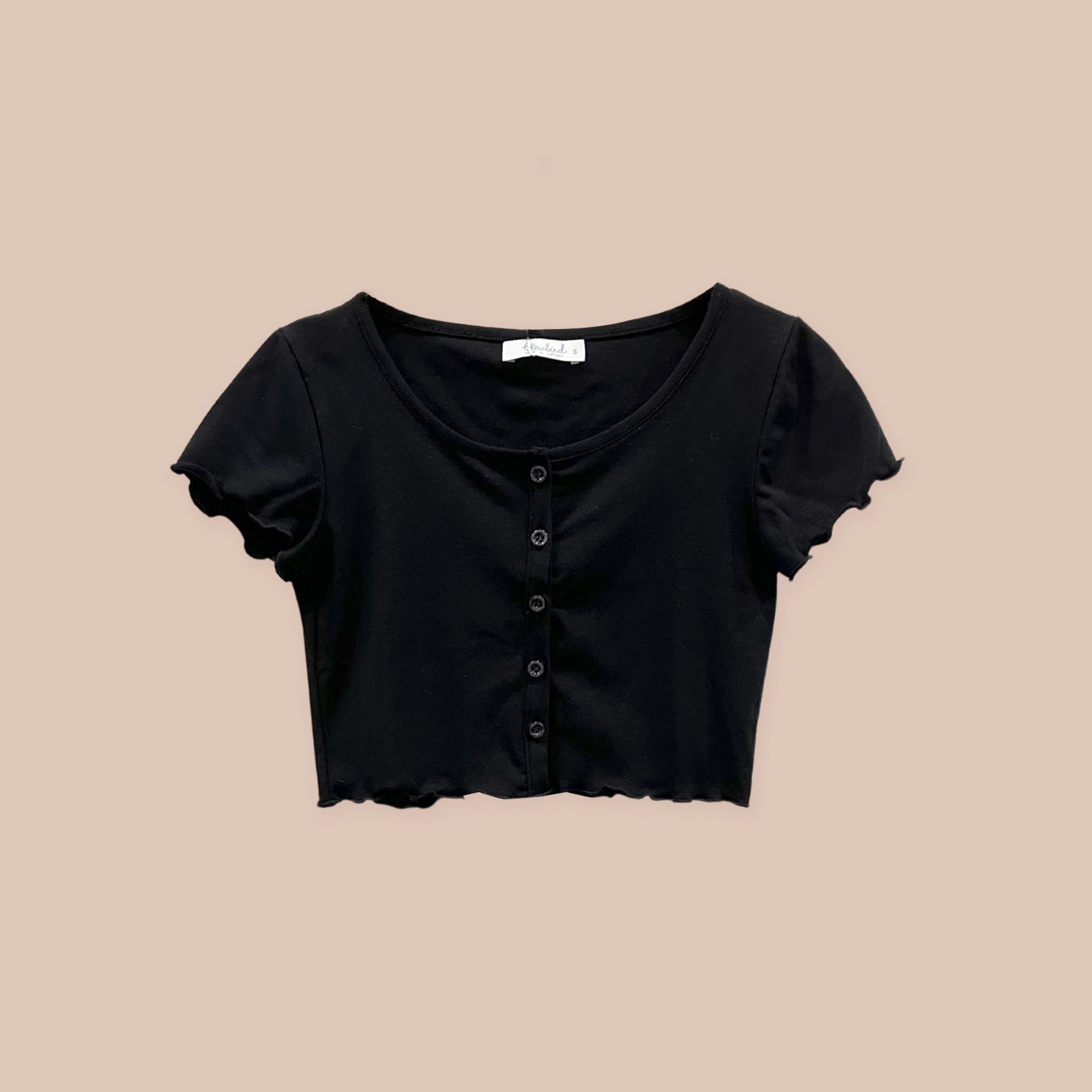 BLEUBIRD Áo thun crop top cài khuy Tiny Croptop