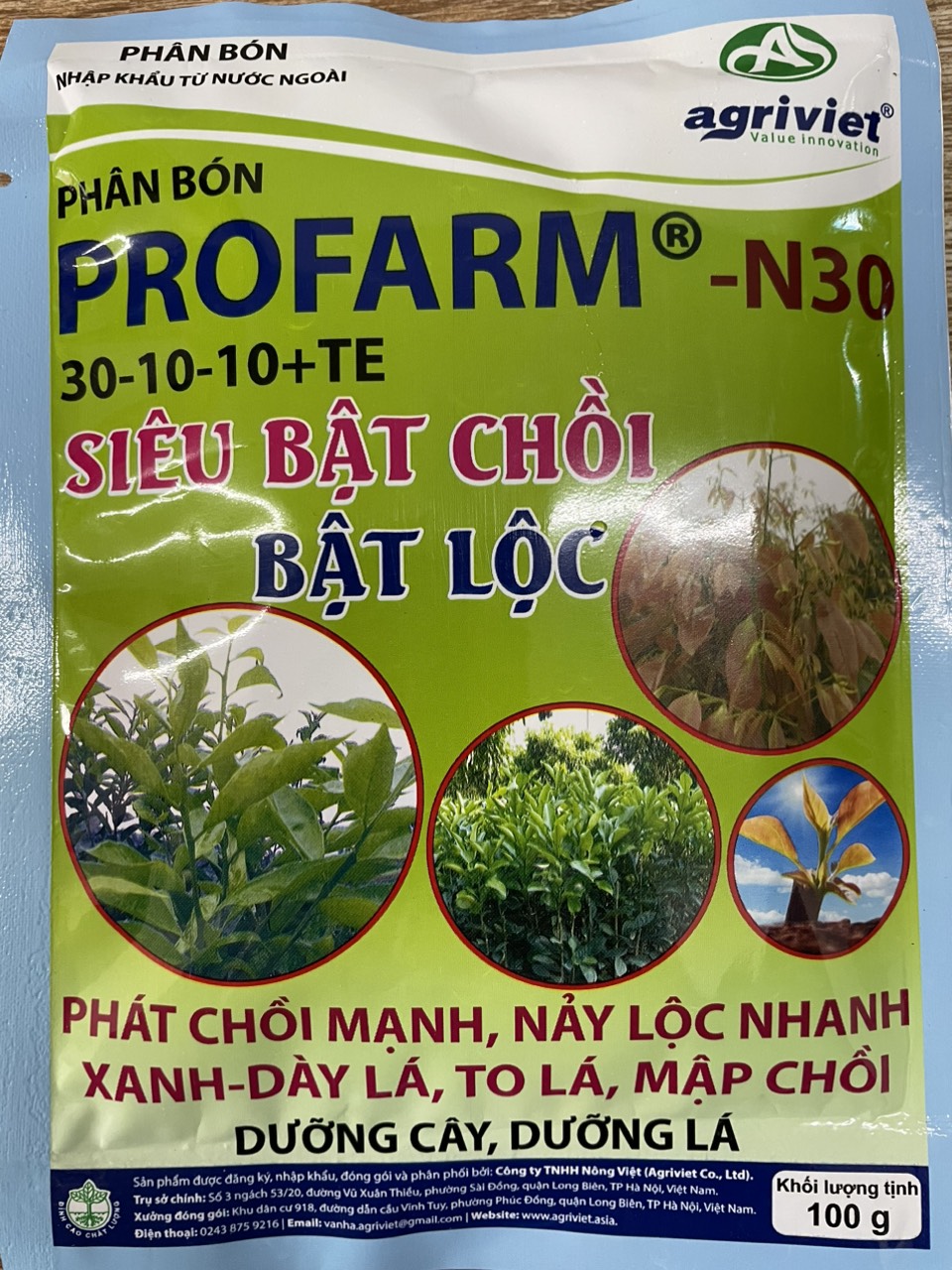 Phân bón lá cao cấp N30 30 10 10 phân bón lá trung vi lượng; siêu vọt đọt; siêu bật chồi, siêu bật lộc; dưỡng to lá; dày lá; xanh lá.