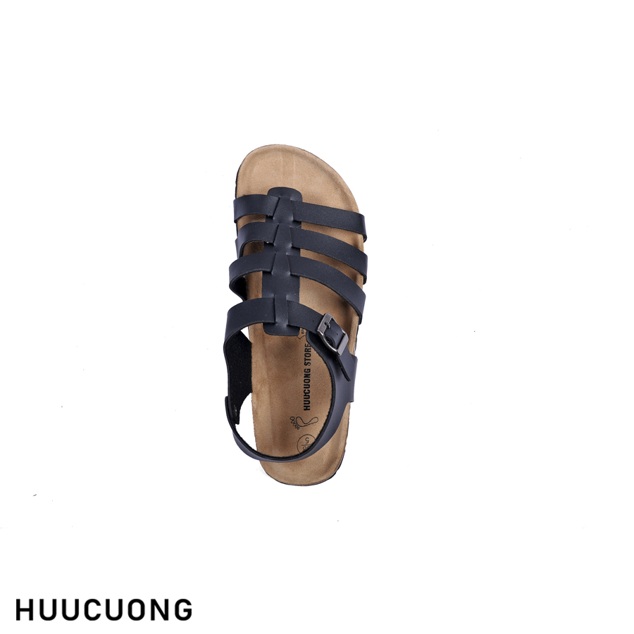 Giày sandal nam nữ chiến binh da PU đế trấu cao cấp