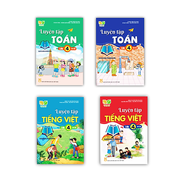 Sách - combo 4 cuốn luyện tập toán + tiếng việt lớp 4 tập 1 + 2