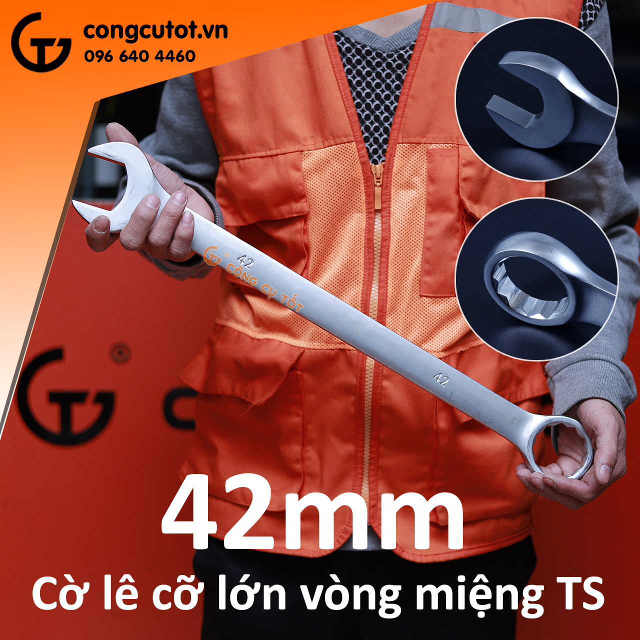 Cờ lê vòng miệng TS cỡ lớn size tùy chọn 44-75mm