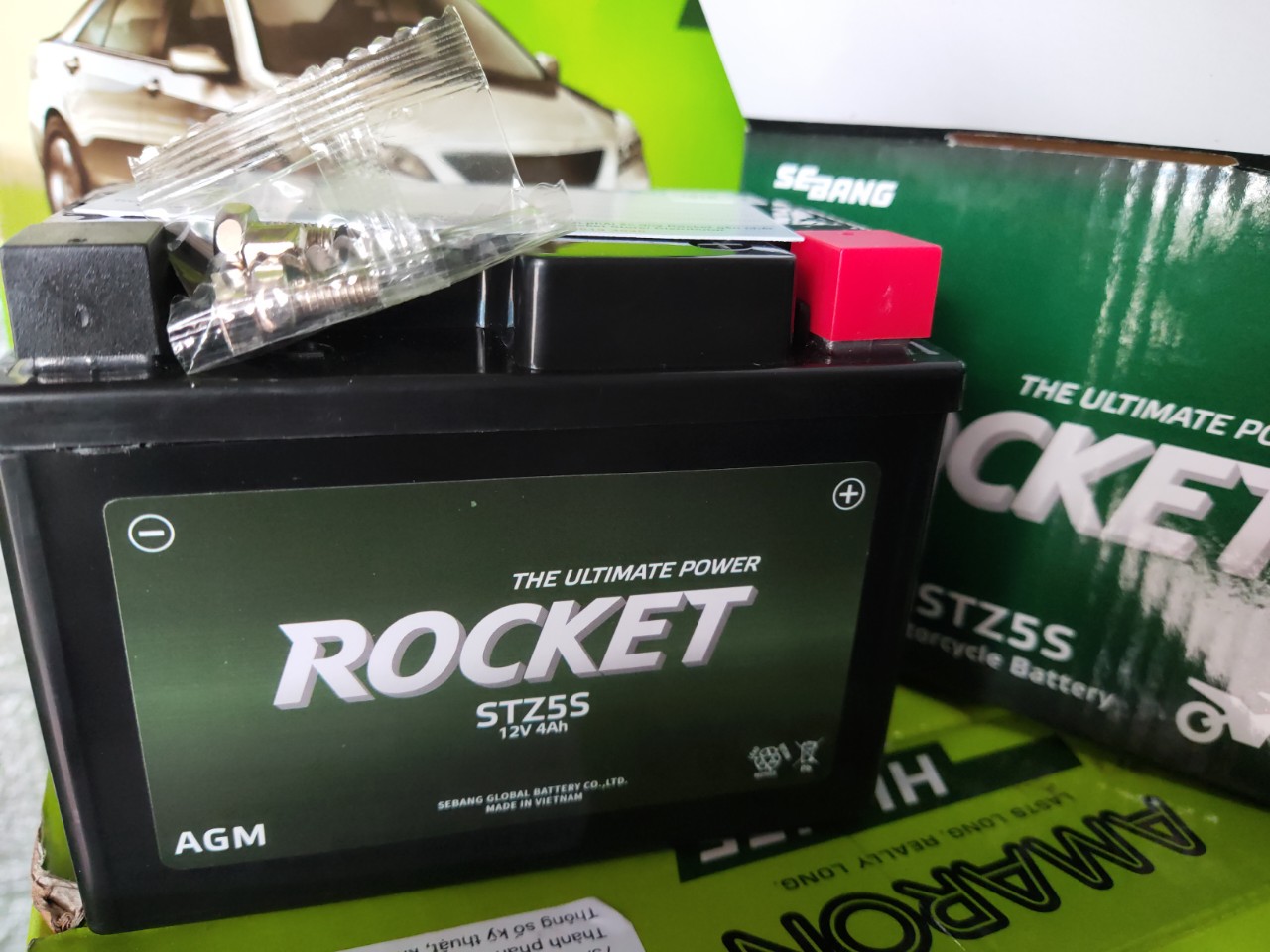 BÌNH ẮC QUY KHÔ ROCKET STZ5S 12V-4AH