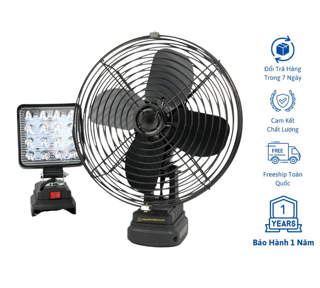 Thân quạt đen 8ink , đèn led chân pin phổ thông