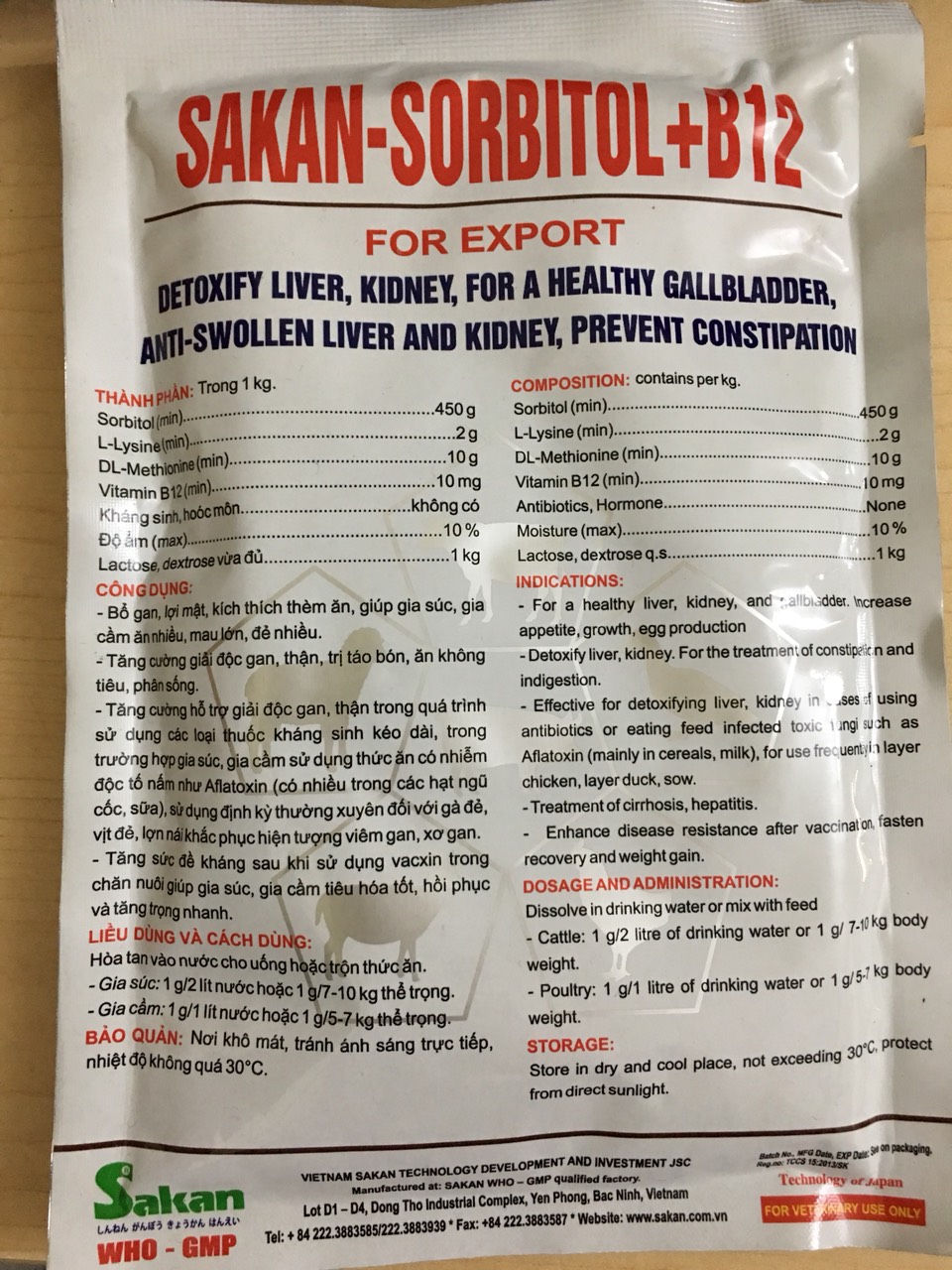 Giải độc gan thận cấp cho vật nuôi (100gam) - chỉ dùng trong thú y