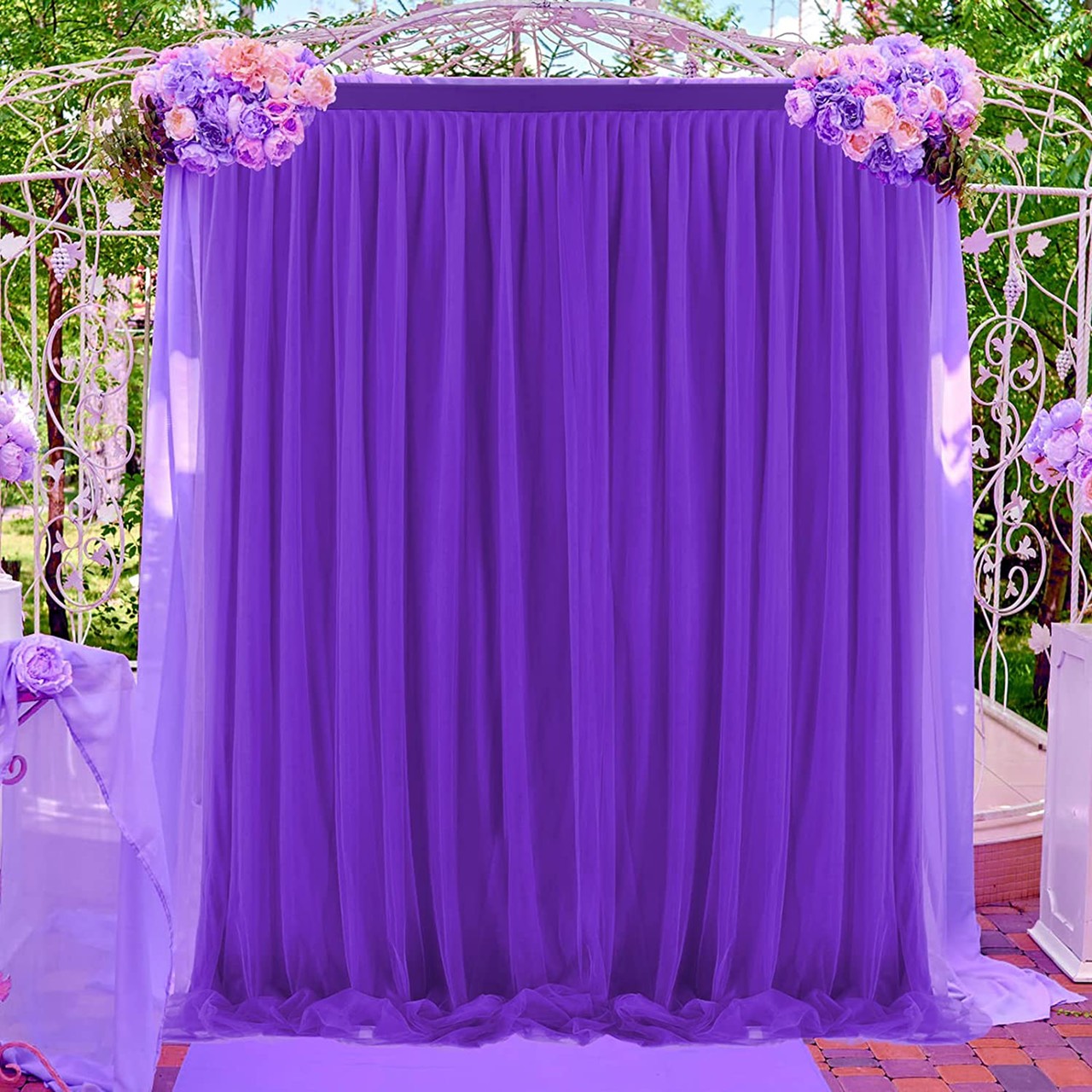 Rèm voan lưới 1.7m x 2m decor background sinh nhật meeting