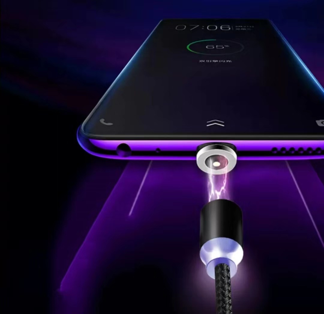 Combo sạc nam châm , 1 dây 2 chân ( chân MicroUSB  , chân Lightning)