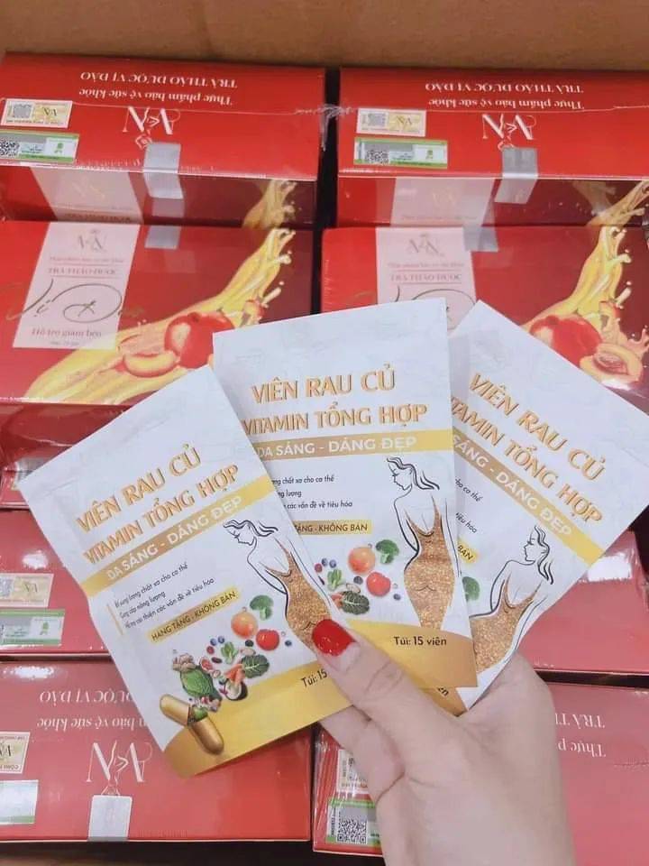 Detox Rau Củ Trà Đào Gói 15 Viên