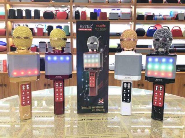 Micro Karaoke WS-1828 Kèm Loa Hát + Đèn Led