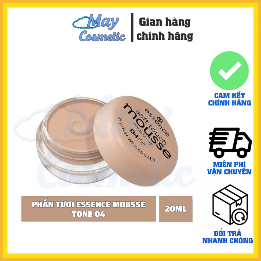 Phấn tươi essence mousse đức soft touch mousse phấn phủ kem nền, siêu mịn, siêu che phủ, màu 04, 16g - h.e.e cosmetic
