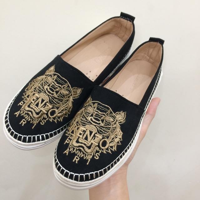 Giày lười slip on thêu hổ cao cấp
