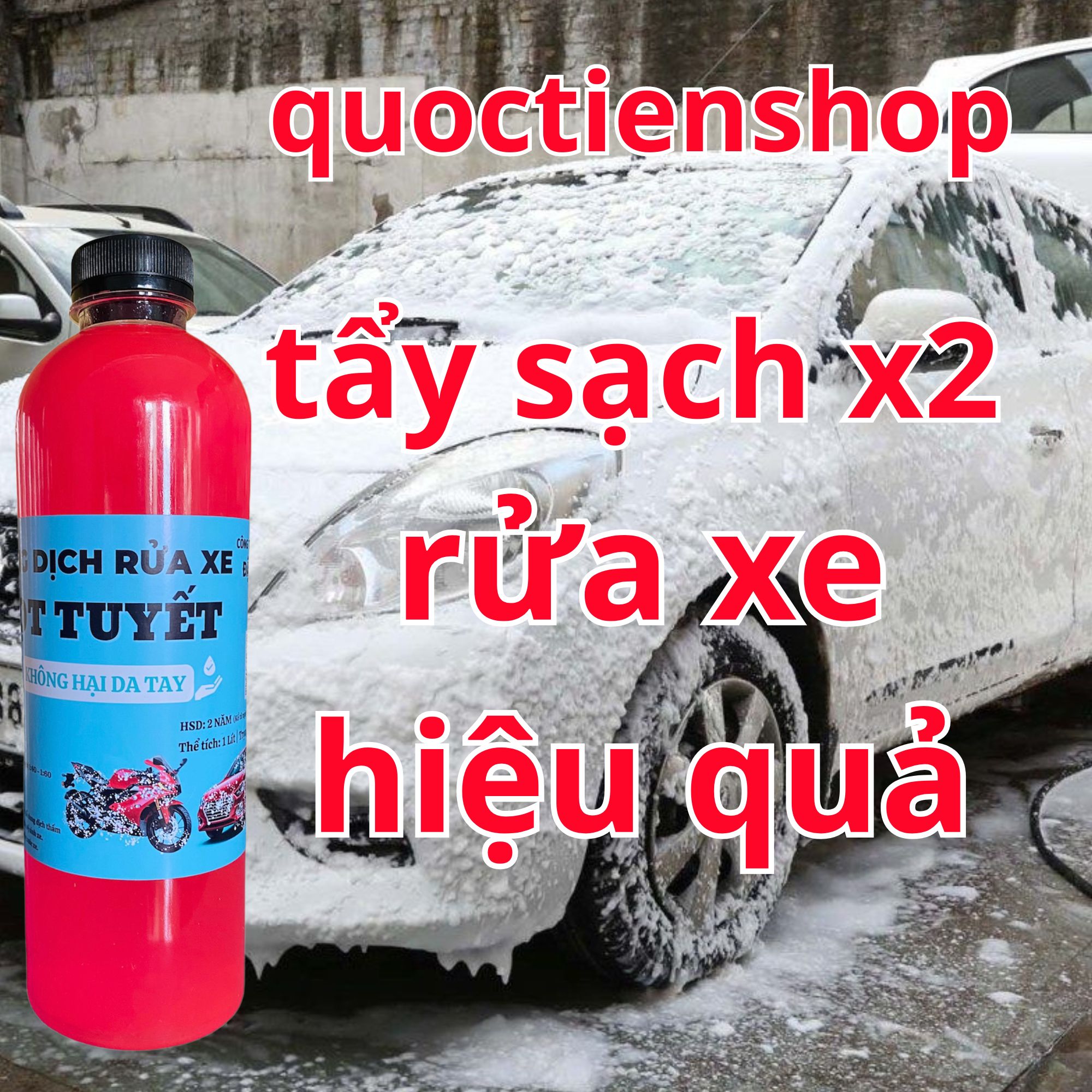 Dung Dịch Rửa Xe Bọt Tuyết CÓ CHẠM Chai 1 Lít (1000ml)