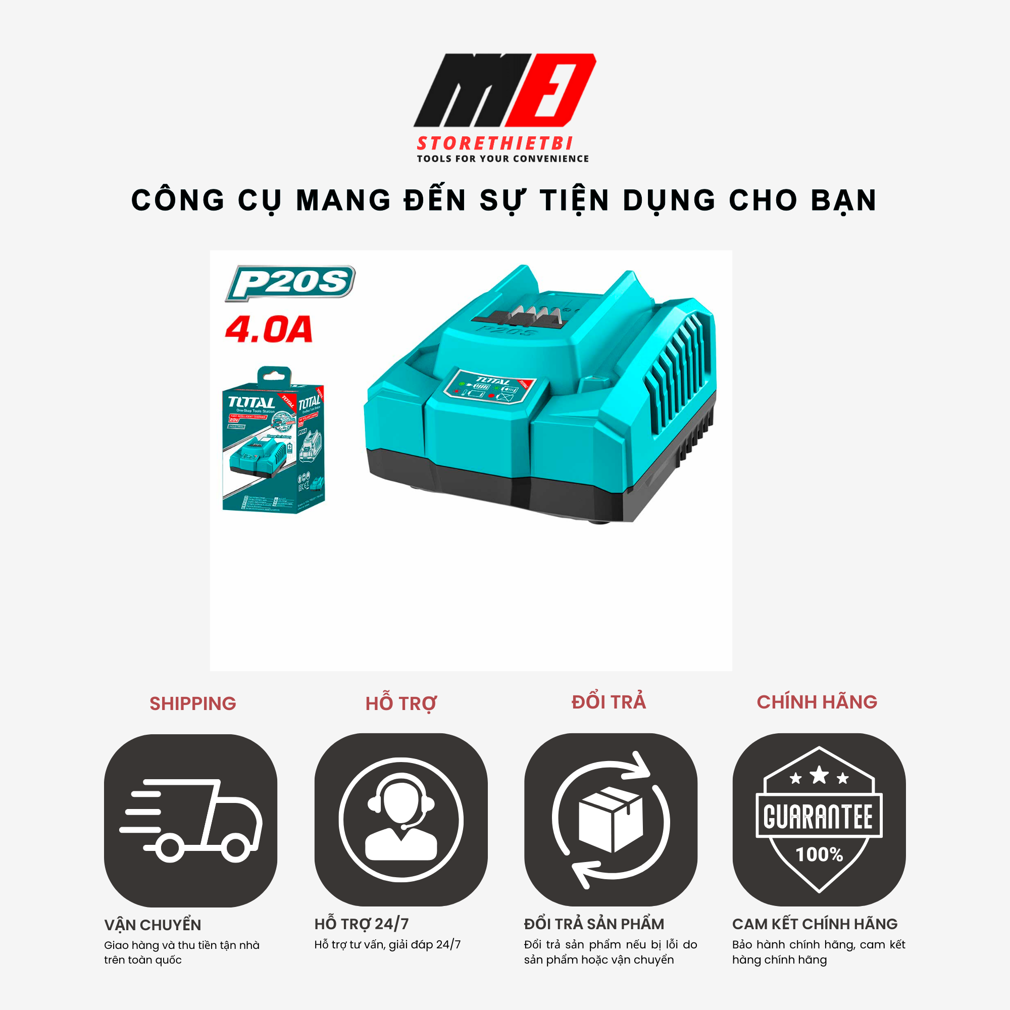 TFCLI2001-TFCLI20411 sạc pin 20v và 20Vx4Ah sạc nhanh Total