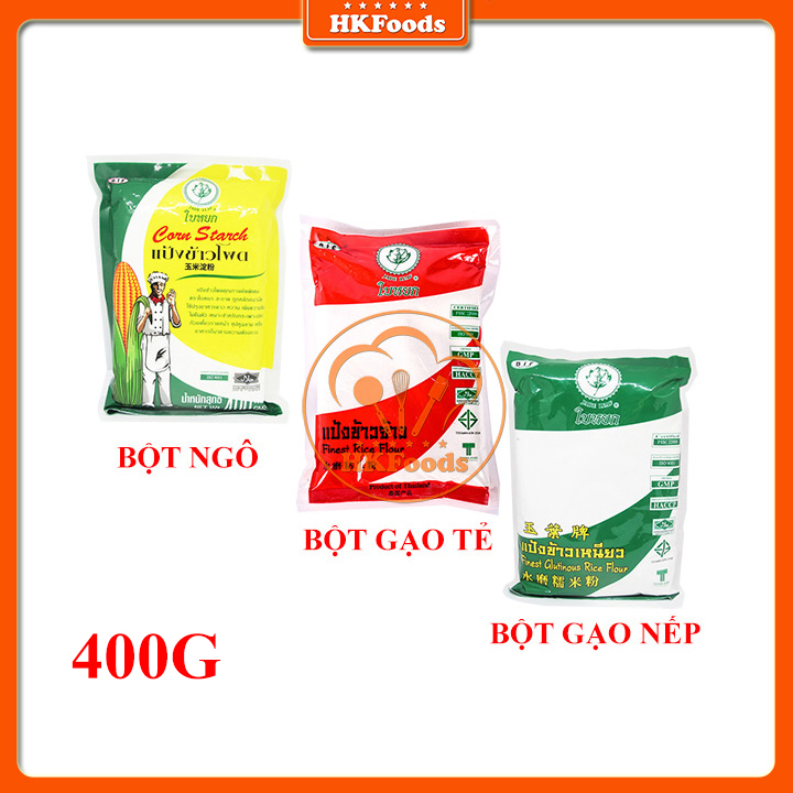 Bột gạo nếp, gạo tẻ, bột năng, bột ngô cao cấp thái lan gói 400g