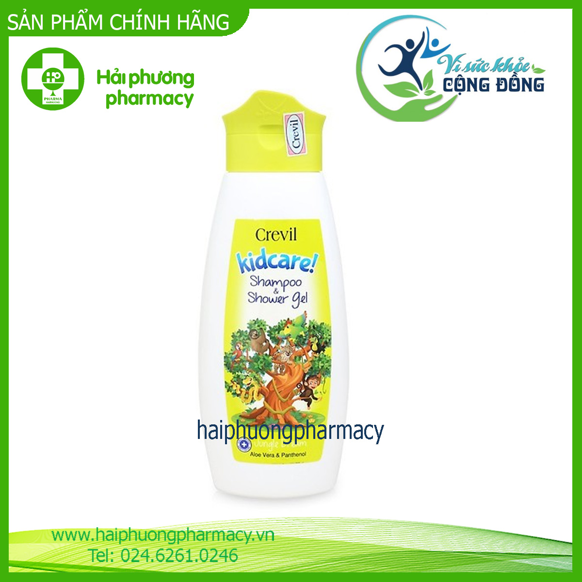 Gel tắm gội trẻ em Crevil Kidcare Shampoo & Shower 300ml
