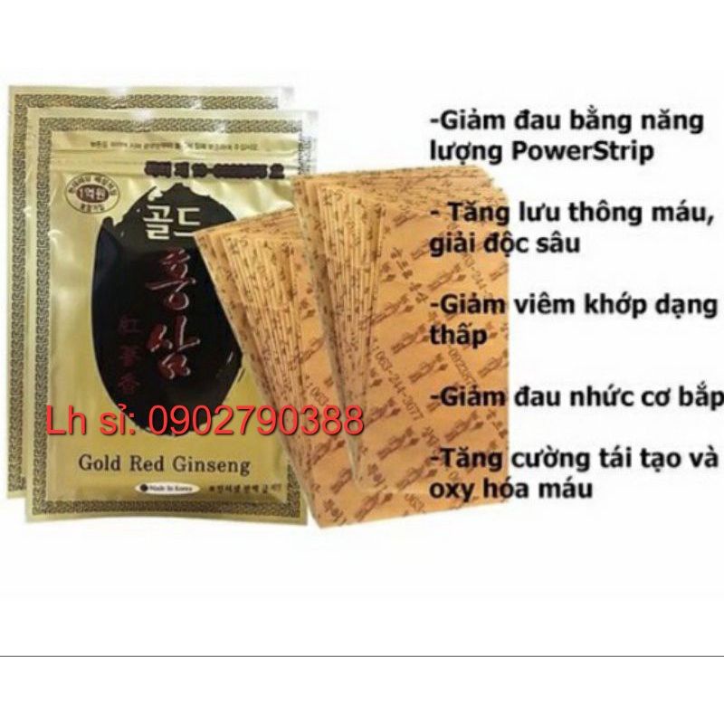 (Gói 20 miếng) Cao Dán Hồng Sâm Gold Red Ginseng Hàn Quốc