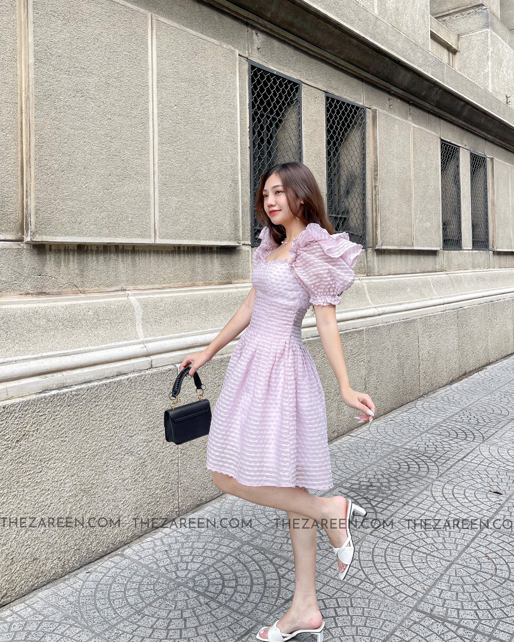 ZAREEN | ĐẦM XÒE XẾP LY EO DAX52 - TÍM