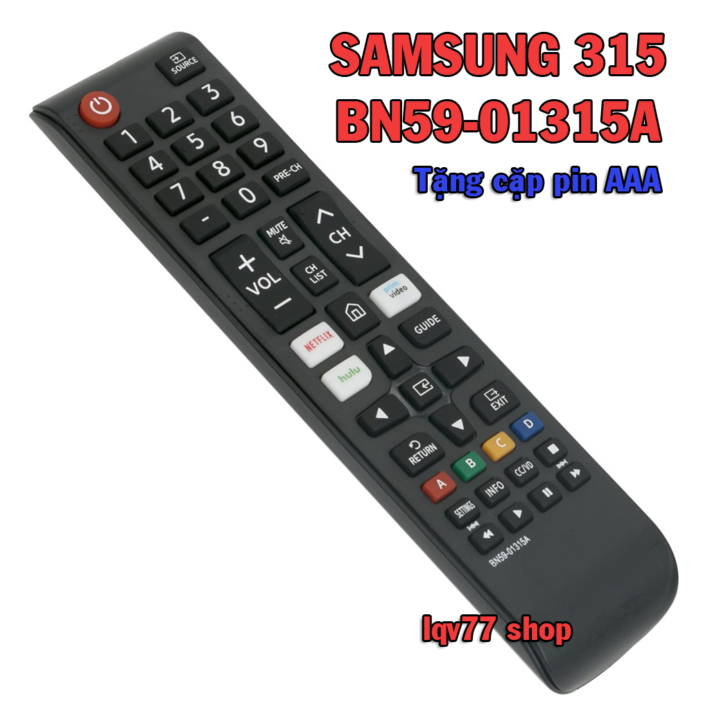 Samsung 315 - Remote điều khiển Tivi Samsung BN59-01315A mẫu ngắn dùng chung và tương thich nhiều dòng tivi samsung