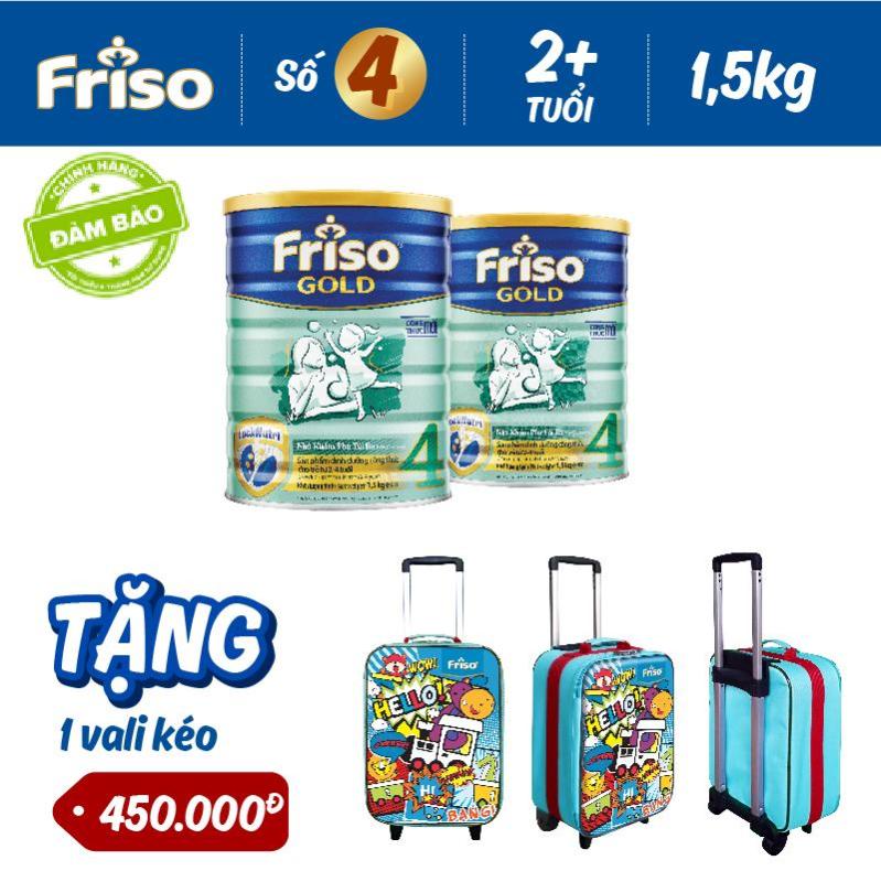 Bộ 2 Sữa bột Friso Gold 4 1.5kg + Tặng 1 Vali kéo trị giá 450.000 VND