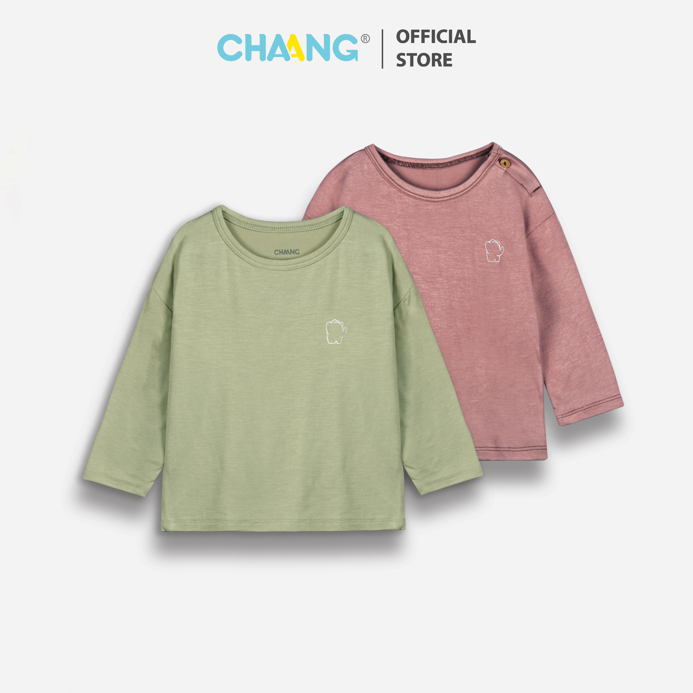 Set 2 áo dài tay Park nâu/xanh lá Chaang